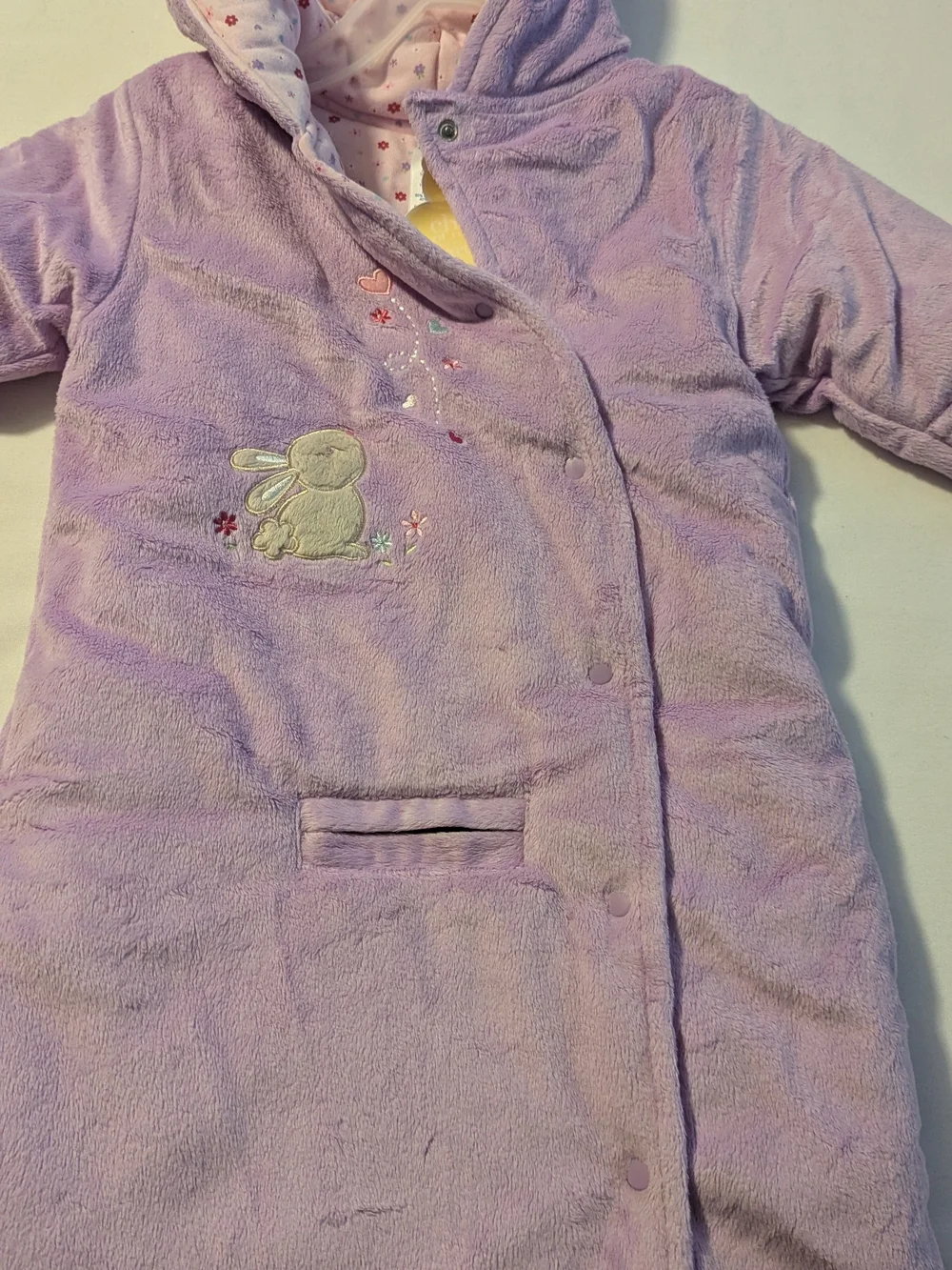 Plush Lavender Bunny Hooded Sleep Sack for Kids